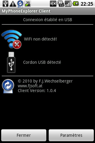 Capture d'écran de l'application MyPhoneExplorer